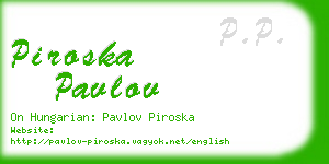 piroska pavlov business card